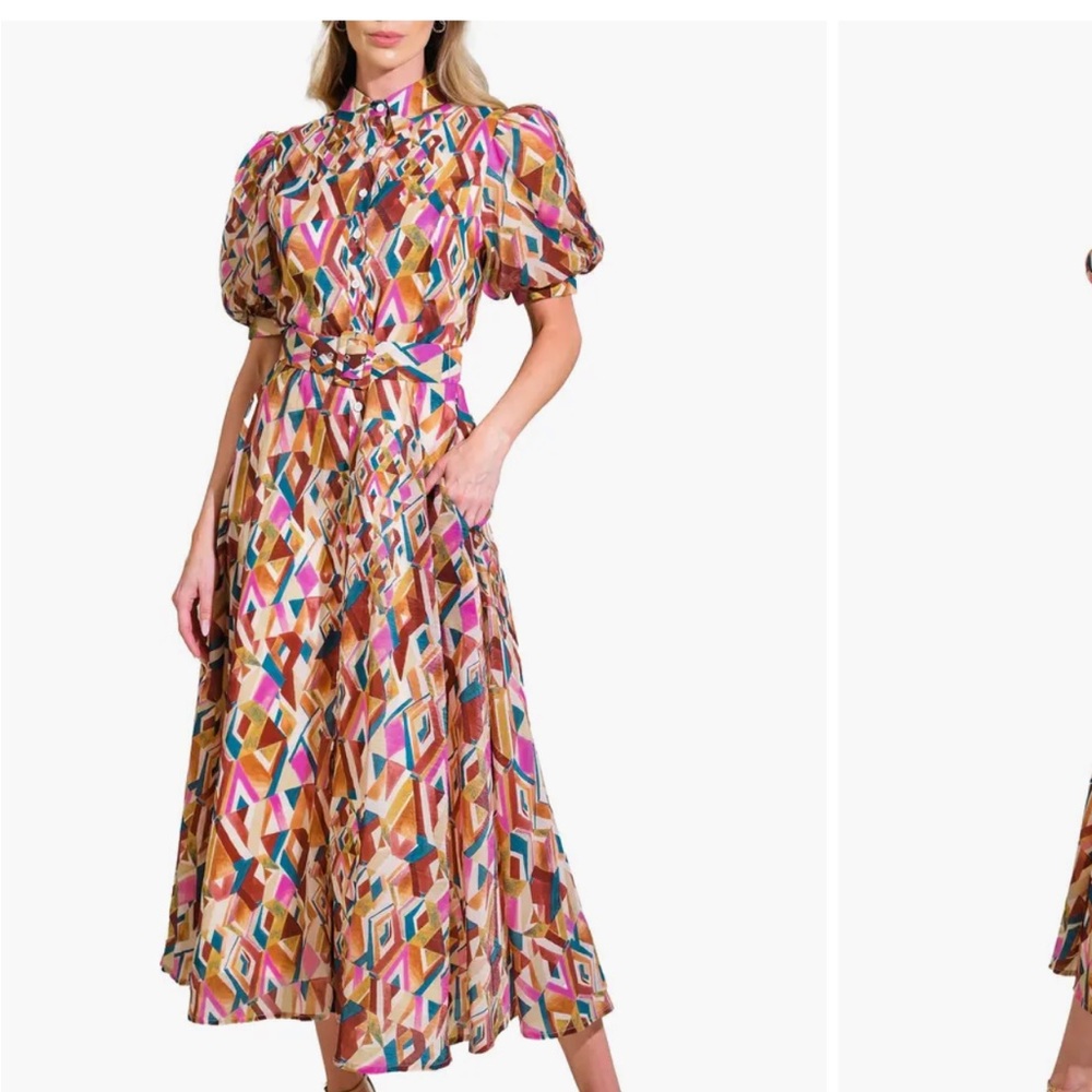 Flying Tomato Colorful Geometric Maxi Dress